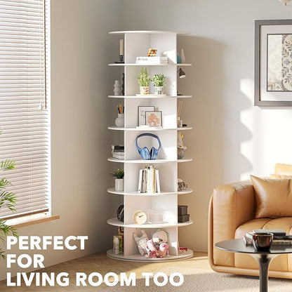 SpaceAid 7 Tier Rotating Shoe Rack Tower, Spinning Shoe Display Lazy Susan - Image 6
