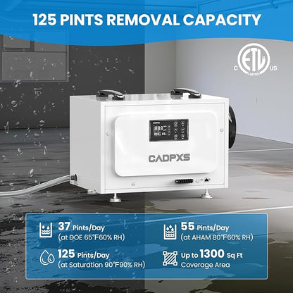 CADPXS Crawl Space Dehumidifier, 125 Pints Commercial Dehumidifiers - Image 3