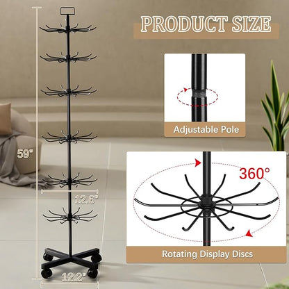 Exttlliy Retail Display Stand Store Display Rack 6 Tier Metal Spinning Display - Image 3
