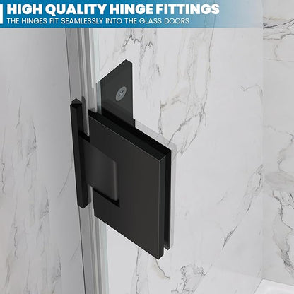 Bathroom Frameless Shower Door 36" W*72" H, 5/16" Clear Tempered Glass Hinged - Image 2