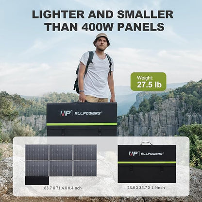 ALLPOWERS SP039 600W Foldable Solar Panel, 24% Efficient IP66 Waterproof - Image 3