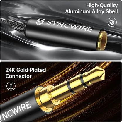Syncwire Headphone Splitter, Nylon-Braided Extension Cable Audio Stereo Y - Image 4