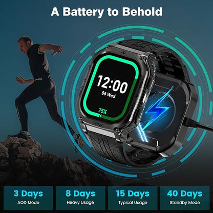 AMAZTIM Smart Watch, 60 Days Extra-Long Battery, 50M Waterproof, Rugged - Image 4