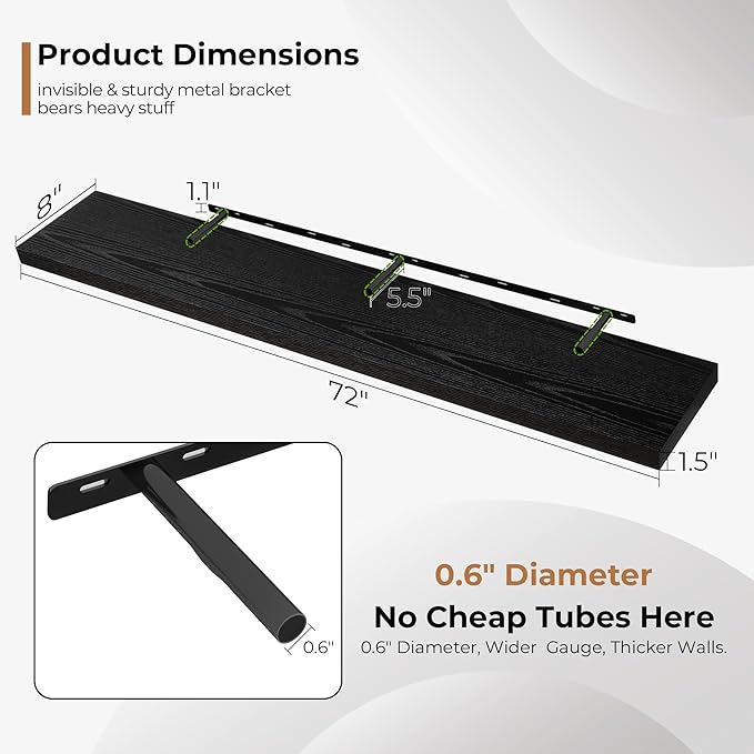 Fun Memories 72 Inch Floating Shelves - Image 3