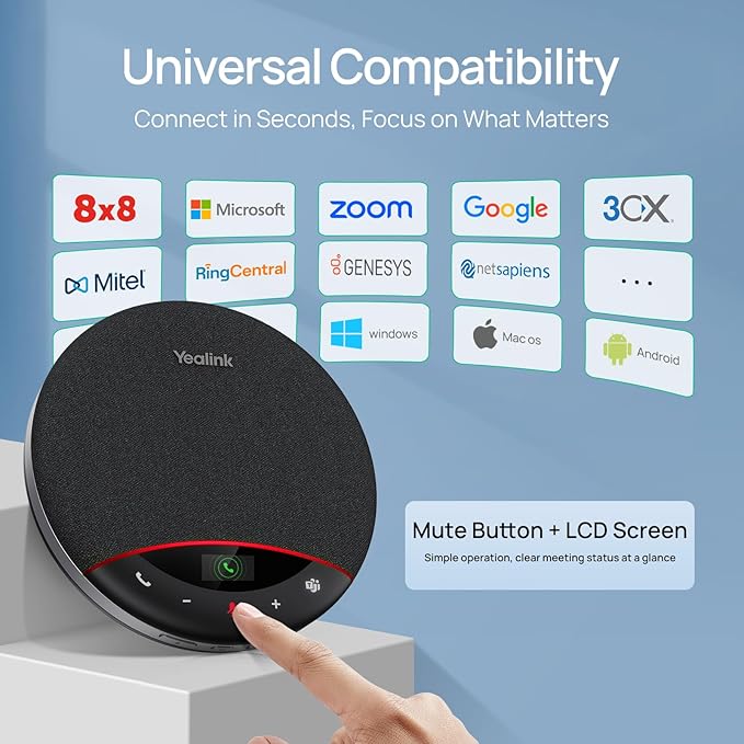 Yealink Bluetooth Speakerphone SP96 Support Daisy-Chain 26H Talk Time Teams - Image 7