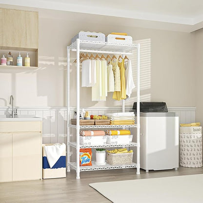 Ulif H2 Heavy-Duty Portable Closets, 4-Tier Freestanding Garment Rack Suit - Image 5