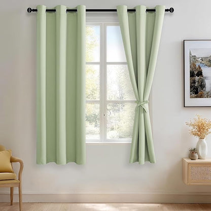 JIUZHEN Blackout Curtains with Tiebacks by JIUZHEN