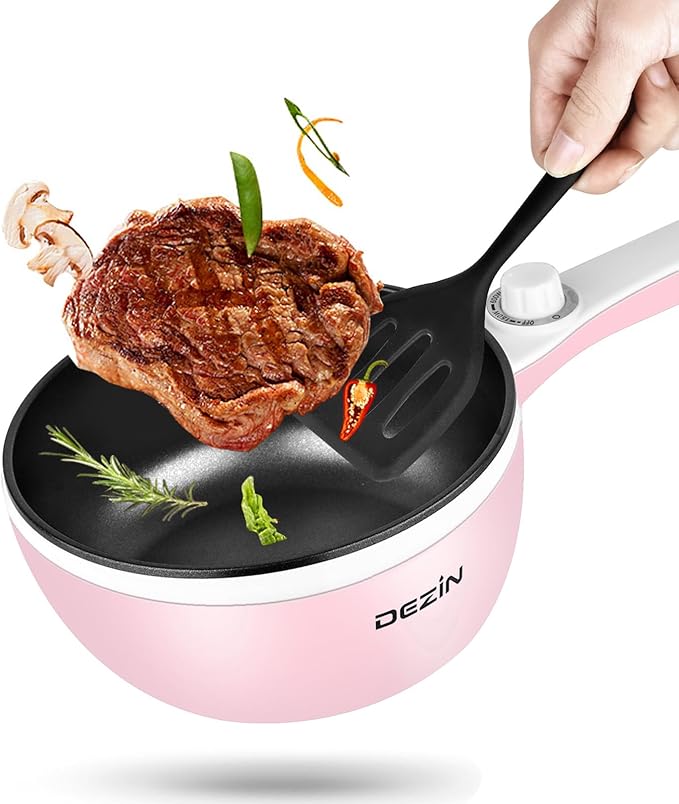 Dezin Hot Pot Electric Upgraded, Non-Stick Sauté Pan, Rapid Noodles Electric Pot - Image 9