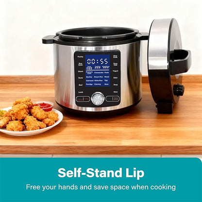NEWBULIG 6.3 Quart Electric Pressure Cooker, Stainless Steel Multi Cooker - Image 3