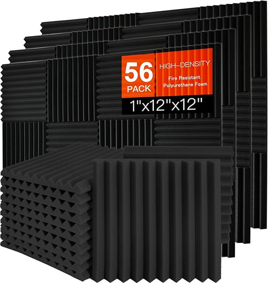 Saiqiang 56 Pack Acoustic Foam Panels, Noise Cancelling Dampening Sound by Saiqiang