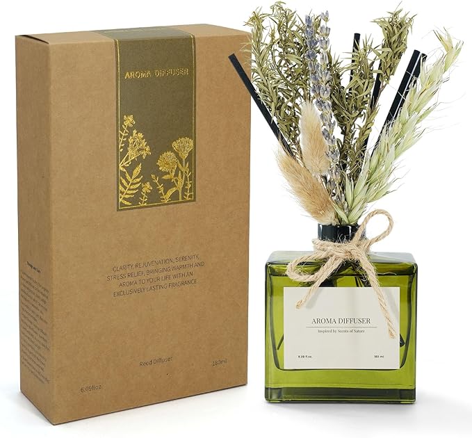Reed Diffuser, 6.09 oz French Juniper Lavender Scent Diffuser by GAGINGOOLD