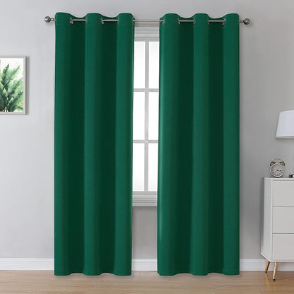 DUALIFE Christmas Green Blackout Curtains by DUALIFE