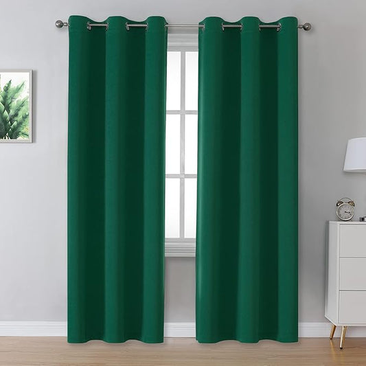 DUALIFE Christmas Green Blackout Curtains by DUALIFE