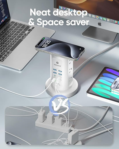 Kakyanill 115W USB Charging Station, Surge Protector Power Strip Tower - Image 6