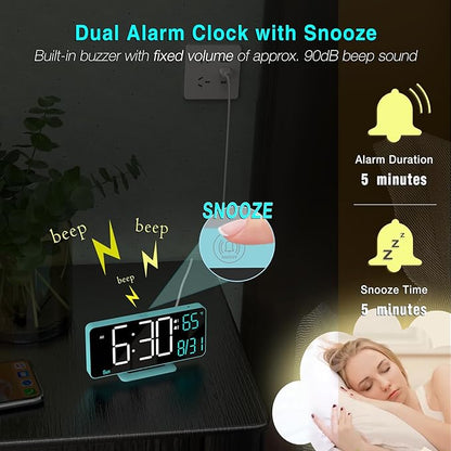 KOSUMOSU Digital Alarm Clock, 6.7in Digital Clock - Image 5