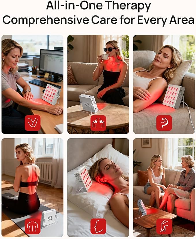 Red Light Therapy for Body Panel, 16‑LED 6 Wavelengths Near‑Infrared Light - Image 7