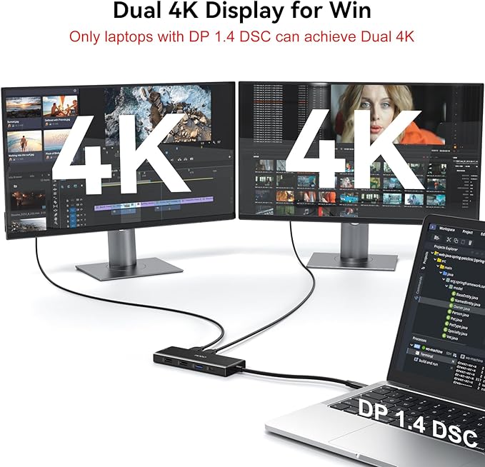 HODO USB C Docking Station Dual Monitor Adapter - Image 3