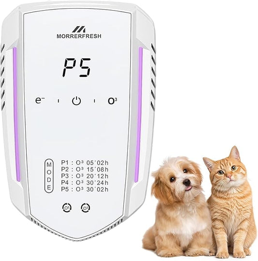 Ozone Odor Eliminator for Strong Odor 99% Cat Litter Deodorizer Dog Poof Odor by Morrerfresh