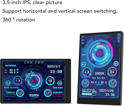 3.5in Computer Temp Monitor, PC Sensor Panel Display, PC CPU HDD Data Monitor - Image 4