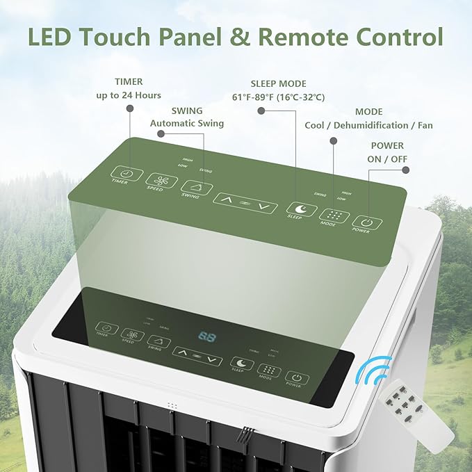 Portable Air Conditioners 8000 BTU, Remote Control AC Unit - Image 3