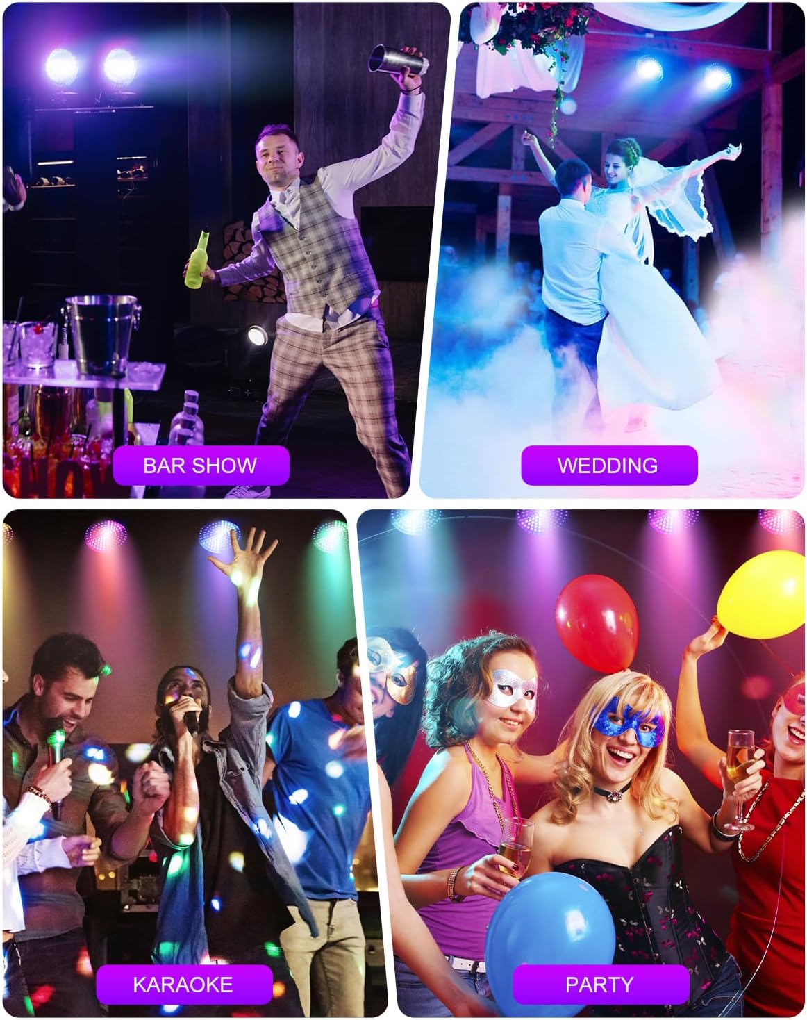 Telbum Strobe Light for Parties, 126 LED RGB+UV Strobe Light Halloween, DJ Li...