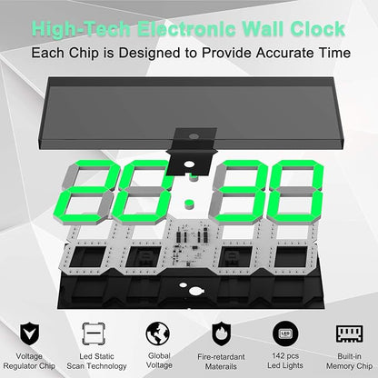 CHKOSDA LED Large Digital Wall Clock, Oversize Wall Clock - Image 6