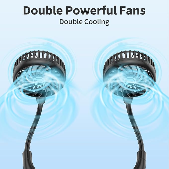 COMLIFE Portable Neck Fan, 2600mAh Battery Operated Ultra Quiet Hands Free USB - Image 2