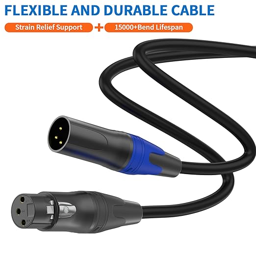 LanSenSu XLR Female to 2 XLR Male Patch Y Cable Balanced Microphone Splitter - Image 6