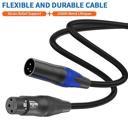 LanSenSu XLR Female to 2 XLR Male Patch Y Cable Balanced Microphone Splitter - Image 6