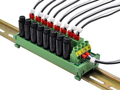 DIN Rail Mount AC 24-250V 8 Channel Pluggable Top Wiring Terminal Block Power - Image 5