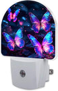 sndheke Glowing Purple Butterflies Night Light Plug into Wall, Neon Butterfly by sndheke