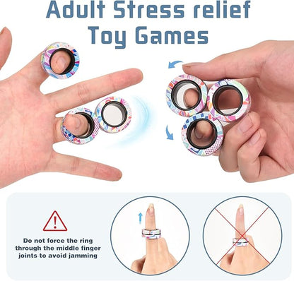 Magnetic Rings Fidget Toys for Adults, Fidget Spinner Rings for Anxiety Relief - Image 4