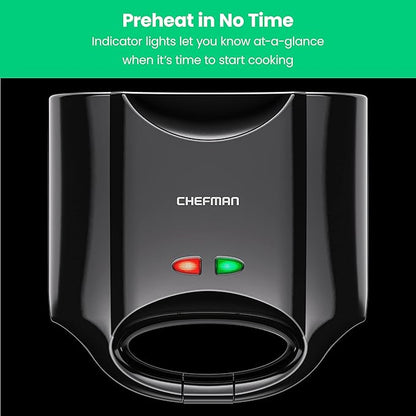 Chefman Portable Compact Grill, Dual Use Panini Press, Sandwich Maker, Electric - Image 6