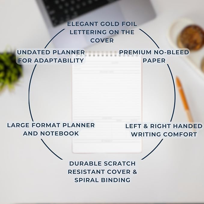 | Meeting Notebook for Work | 8.25" x 11.75" | Project Planner | Simple Design - Image 4