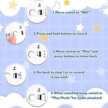 Handepo 6 Pcs White Sound Recorder Voice Recorder Music - Image 4