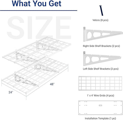 FLEXIMOUNTS 2-Pack 2x4ft 24-inch-by-48-inch Wall Shelf Garage Storage Rack Wall - Image 3