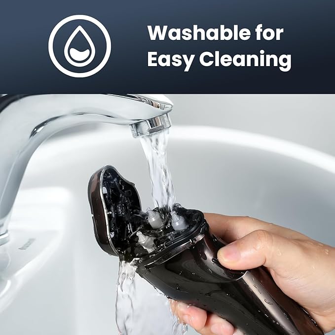 Electric Razor for Men Cordless: Wet/Dry Rotary Shaver Waterproof - Image 7