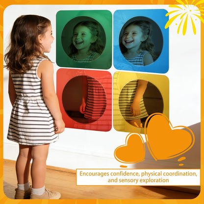4 Pcs Sensory Wall Mirror, Acrylic Bubble Mirror Christmas Wall Decoration for Sensory Room or Science Classroom, Visual Tactile Stimulation and Curiosity Inspiration