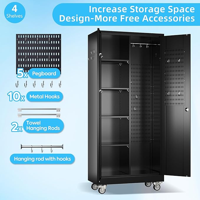 SUXXAN Broom Closet Storage Cabinet - Image 3