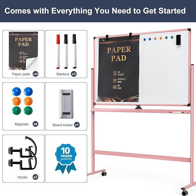 Mobile Whiteboard, 48x32 Inches Dry Erase Board - Image 6
