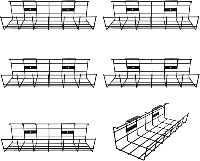 Under Desk Cable Management- 6 Pack Cord Organizer. Metal Wire Cable Management by Coyacool