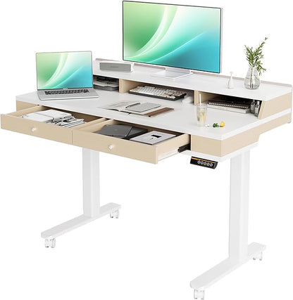 Claiks Standing Desk with Drawers, Electric Adjustable Standing Desk Adjustable by CLAIKS