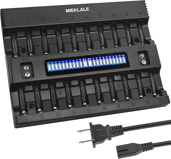 MIEKLALE 20+2 Bay AA AAA Battery Charger by MIEKLALE