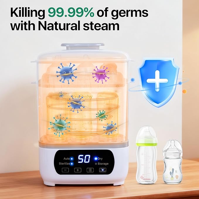 Freebaby Baby Bottle Steamer and Dryer, All-in-One Sterilizer and Dryer - Image 5