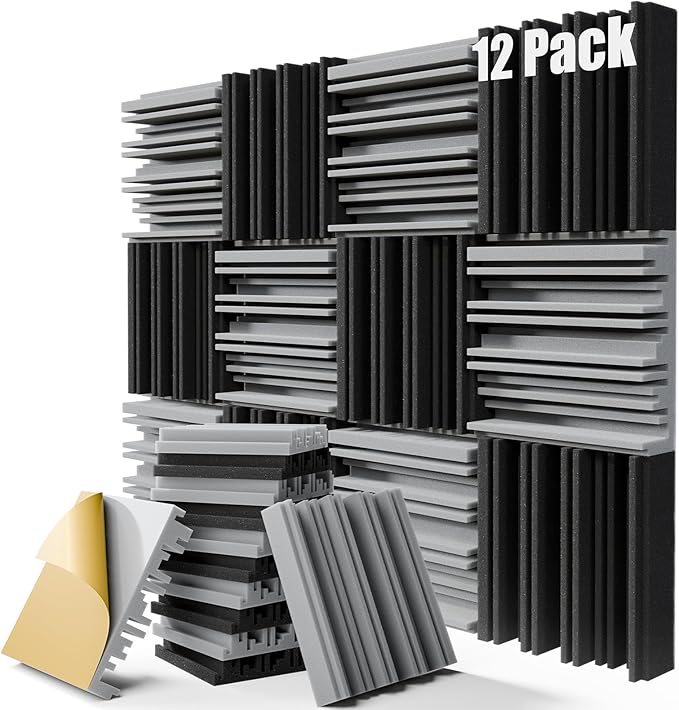 12 Pack Sound Proof Foam Panels by ZELMINE