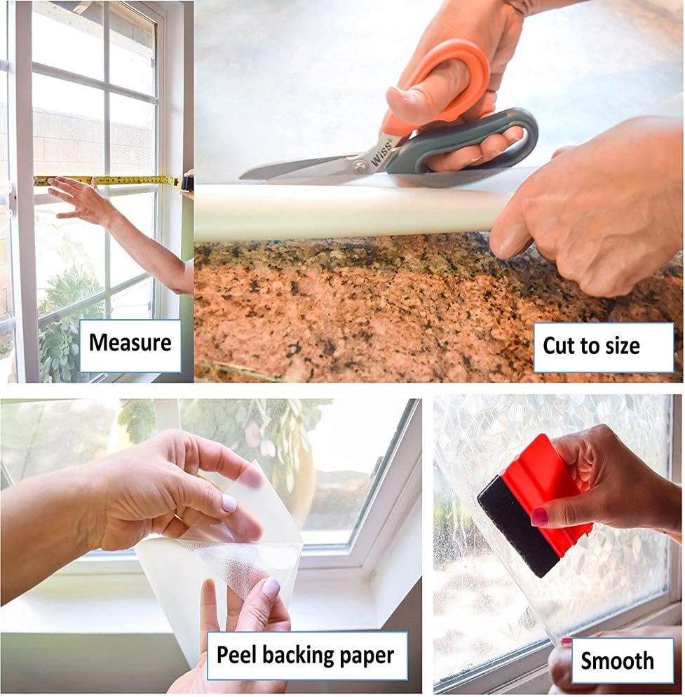 d-c-fix 346-0276-2PKA Self-Adhesive Privacy Glass Window Film, 17" x 78" Roll, Pearl, 2-Pack with Applicator