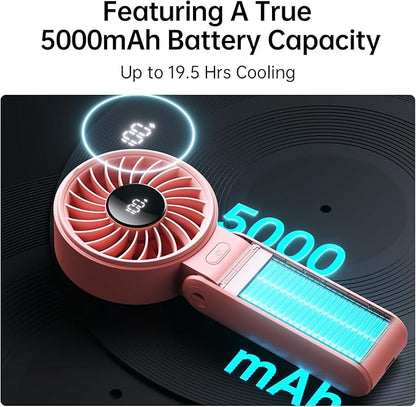 JISULIFE Handheld Fan Life7 – Ultimate Flexibility: High-Power Motor, LED - Image 4
