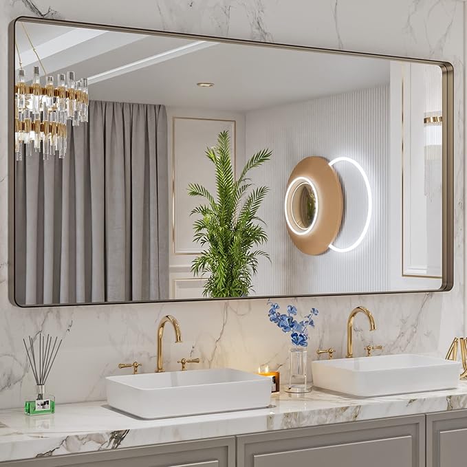 LOAAO 72”X36” Bronze Bathroom Mirrors - Image 4