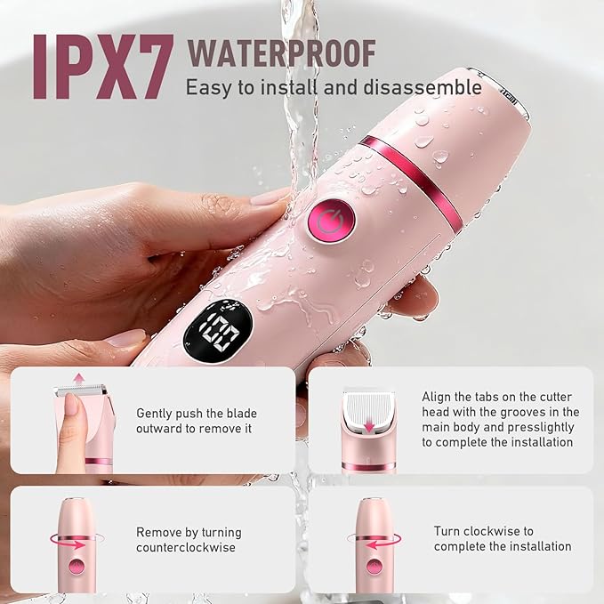 Crolanli Bikini Trimmer for Women, 3-in-1 Electric Razors for Women, IPX7 - Image 5