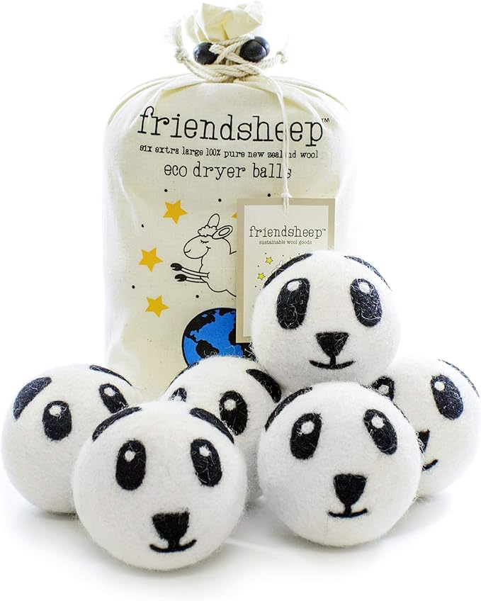 Friendsheep Wool Dryer Balls, Organic Reusable Fabric Softener Alternative by Friendsheep